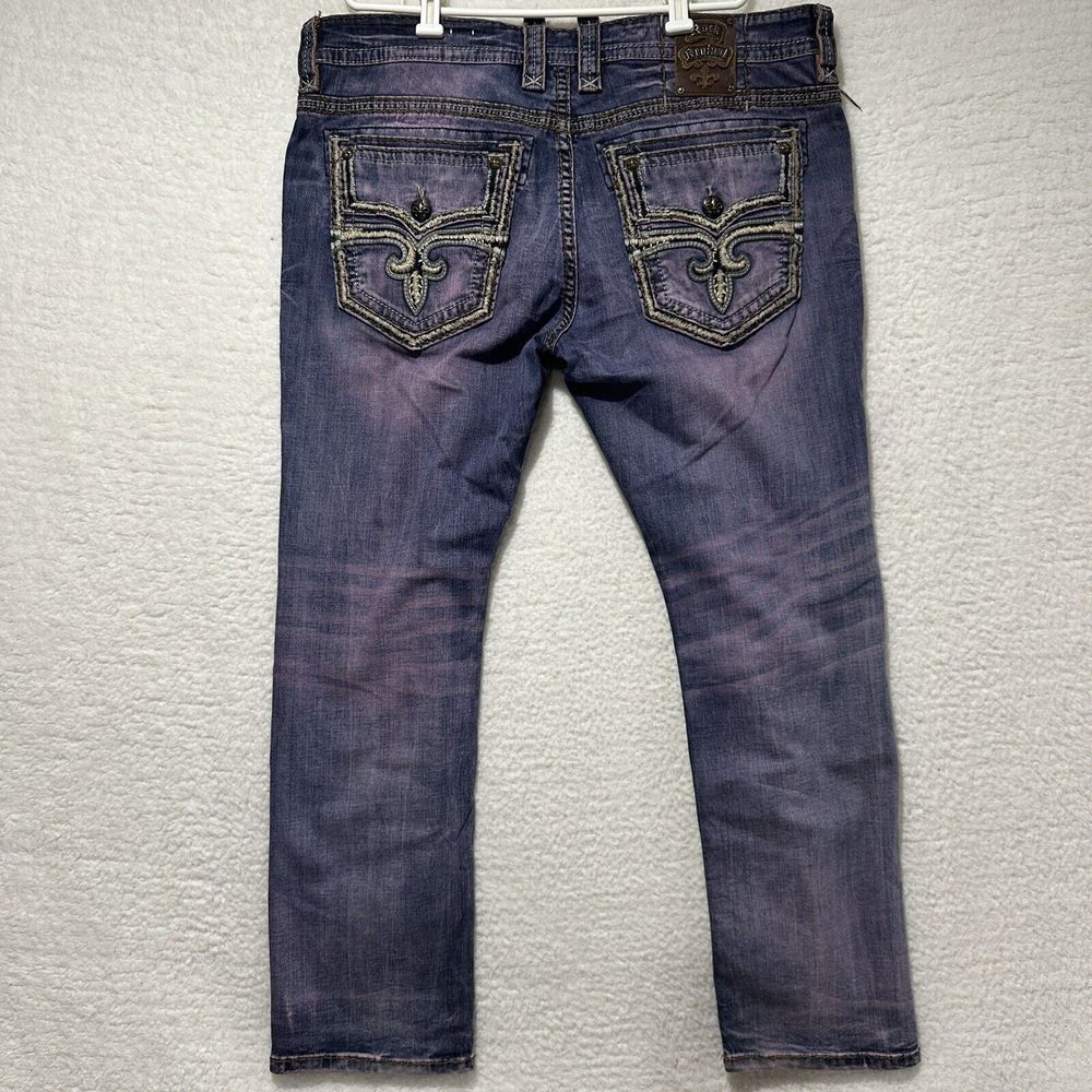 Rock Revival Men's Indigo Wash Cace J201 Straight Paisley Jeans Size 40